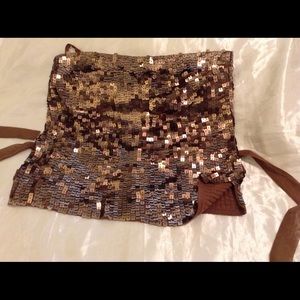 Women's strapless sequence top